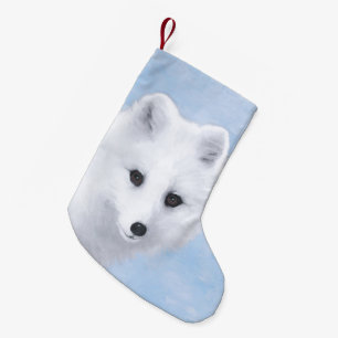 Arctic Fox Painting - Original Wildlife Art Kleiner Weihnachtsstrumpf