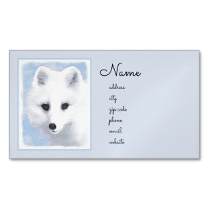 Arctic Fox Painting - Original Wildlife Art Magnetische Visitenkarte