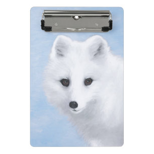 Arctic Fox Painting - Original Wildlife Art Mini Klemmbrett