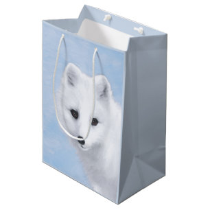 Arctic Fox Painting - Original Wildlife Art Mittlere Geschenktüte
