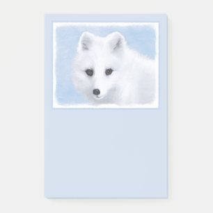 Arctic Fox Painting - Original Wildlife Art Post-it Klebezettel
