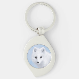 Arctic Fox Painting - Original Wildlife Art Schlüsselanhänger
