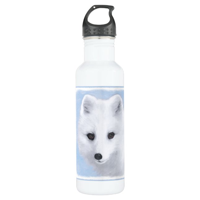 Arctic Fox Painting - Original Wildlife Art Trinkflasche (Vorderseite)
