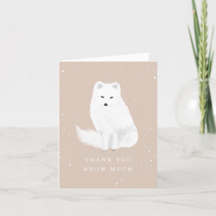 Arctic Fox Pink Winter Baby Dusche Vielen Dank Dankeskarte