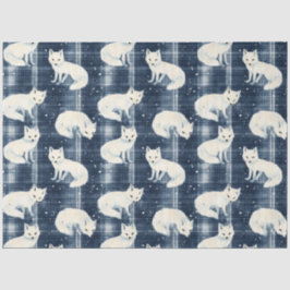 Arctic Fox Winter Christmas Tartan Kariertes Muste Seidenpapier