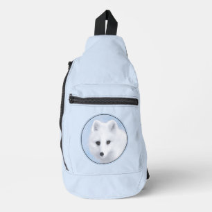 Arctic Fox Winter Malerei Original Wildlife Art Crossbody Bag