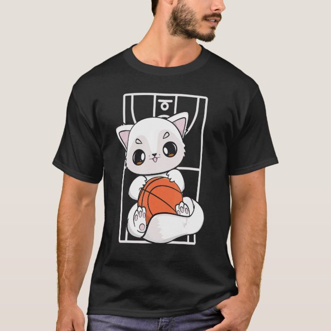 Arctic Fox With Basketball For Guard Forward Cente T-Shirt (Vorderseite)