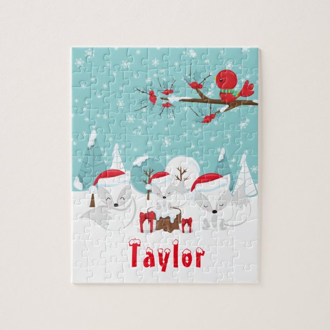 Arctic Foxes Weihnachtswald (Vertikal)