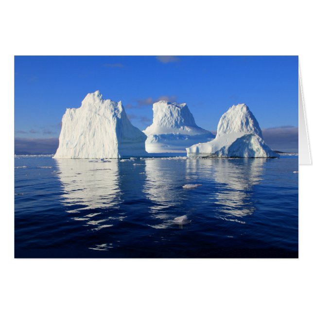 Arctic Icebergs Blue & White Blank Foto Note Card (Vorderseite (Horizontal))