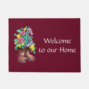 Arctic Mukluk Wildblume Brown Boot Welcome Zuhause Fußmatte