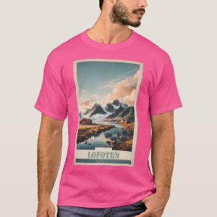 Arctic Serenity Vintage Travel Poster von Lofoten T-Shirt