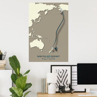 Arctic Tern Migration Map - Minimalistisch Vintage Poster