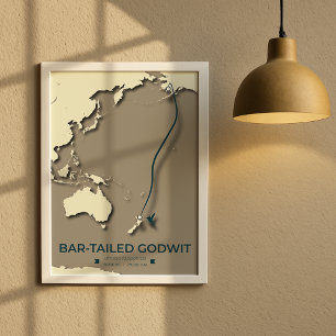 Arctic Tern Migration Map - Minimalistisch Vintage Poster