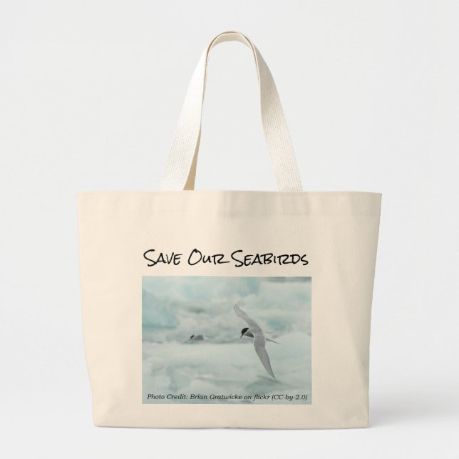 Arctic Tern Rettete unsere Seevögel-Tasche von Ros Jumbo Stoffbeutel (Vorne)