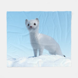 Arctic Weasel Charm Fleecedecke