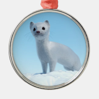 Arctic Weasel Charm Ornament Aus Metall
