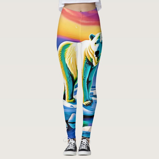 Arctic Wild Snowy Polar Bear Leggings (Vorderseite)