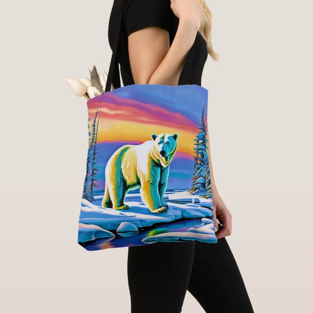 Arctic Wild Snowy Polar Bear Tasche (Von Nahem)