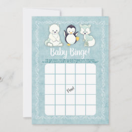 Arctic Winter Animals Baby Dusche Bingo Spiel Einladung
