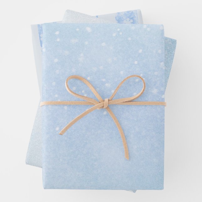 Arctic Winter Blue Snowflake Geschenkpapier Set (Beispiel)