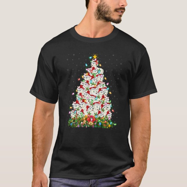 Arctic Wolf  Xmas Lights Arctic Wolf Christmas Tre T-Shirt (Vorderseite)