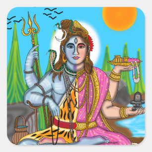 Ardhanarishvara-Aufkleber Quadratischer Aufkleber