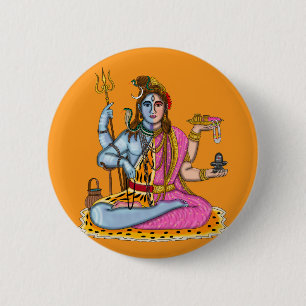 Ardhanarishvara-Knopf Button