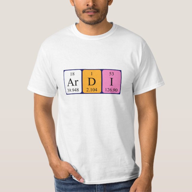 Ardi Namen-Shirt periodischer Tabelle T-Shirt (Vorderseite)