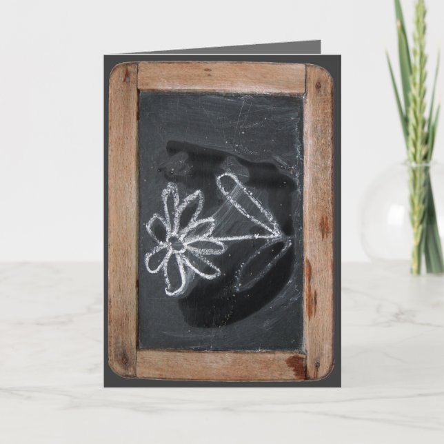 Ardoise 6 Blume Doodles Grußkarte Karte (Vorderseite)