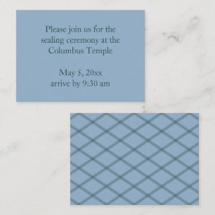 Ardoise Blue Diamonds Temple Sealing Invitation