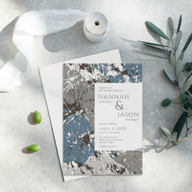 Ardoise de chocolat Faire-part de mariage Feuilles (Créateur téléchargé)