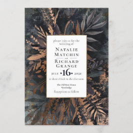 Ardoise foncée et Moody gris Faire-part de mariage