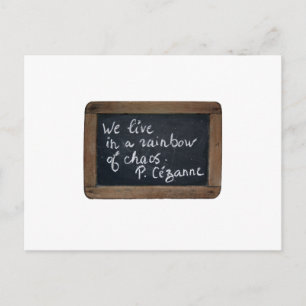 Ardoise Rustic School Schiefer Tafel Cézanne-Zitat Postkarte