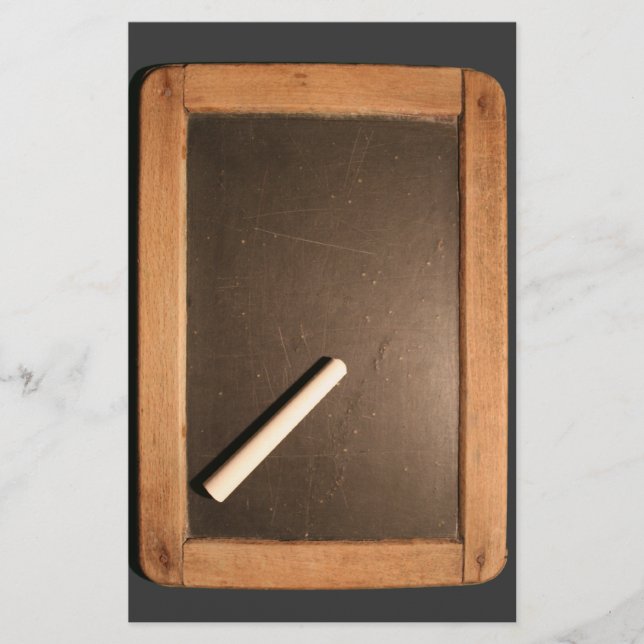 Ardoise Vintag School Slate with chalk Geschirr Briefpapier (Vorderseite)