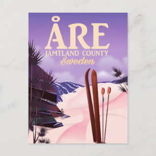 Åre Sweden Ski-Reiseplakat Postkarte