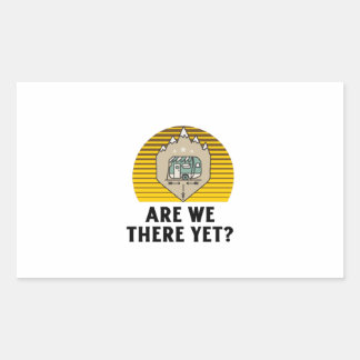 Are we there yet Retro vintage sunset Rechteckiger Aufkleber