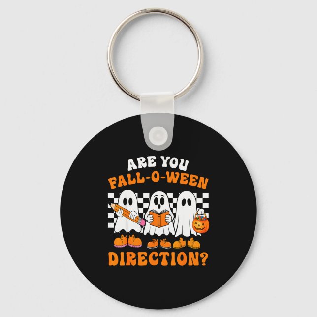 Are You Fall O Ween Directions Funny Ghost Teacher Schlüsselanhänger (Vorderseite)