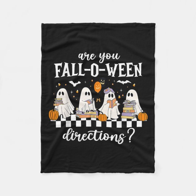 Are You Fall O Ween Directions Funny Teacher Ghost Fleecedecke (Vorderseite)