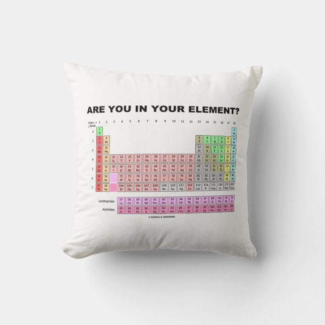Are You In Your Element? Periodic Table Humor Kissen (Vorderseite)