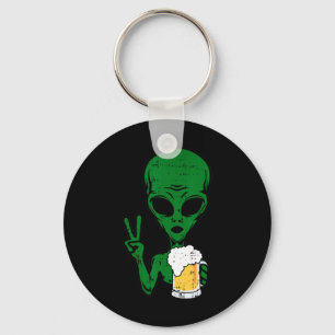 Area-51 Alien Beer Peace Sign Lazy Drinking Hallow Schlüsselanhänger
