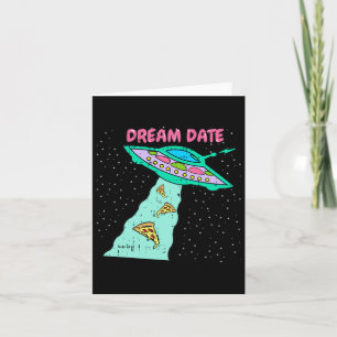 Area-51 Alien Spaceship Pizza Dream Date Easy Hall Karte