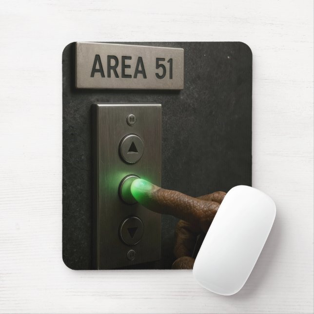 Area 51 Aufzugsknopf Mousepad (Mit Mouse)