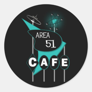 Area 51 Café Runder Aufkleber