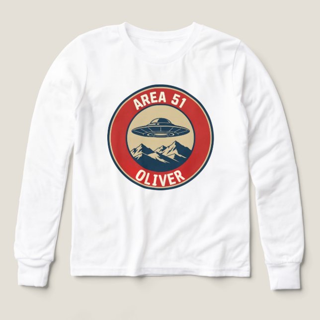 Area 51 Geheim Retro UFO Alien Abzeichen (Design Vorderseite)