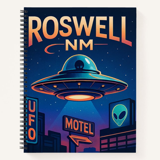 Area 51 Retro UFO Alien - Klassisches Lined Notebo Notizbuch (Vorderseite)