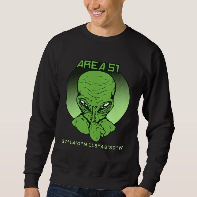 Area 51 Roswell Coordinates UFO Alien UFO Flying S Sweatshirt (Vorderseite)