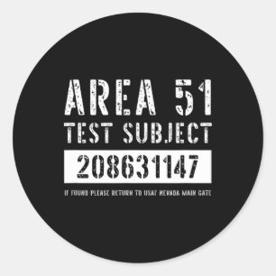 Area 51 Testobjekt 1147 Alien-Entführung Halloween Runder Aufkleber