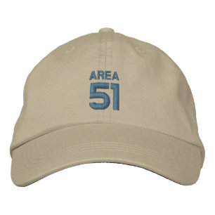 AREA 51 Verschlusskappe (khaki mit/blau) Bestickte Kappe