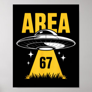 Area 67 Ufo fliegende Untertasse Lichtstrahl Poster
