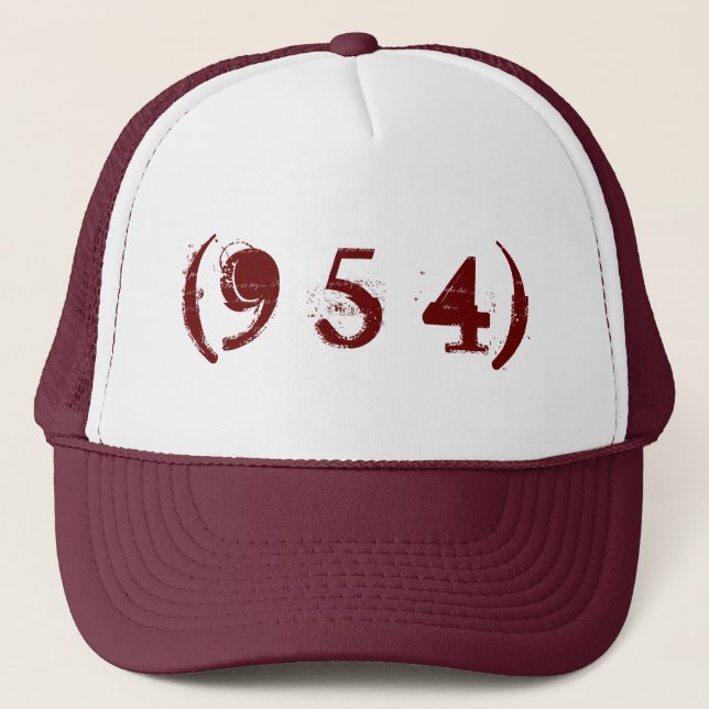 Area Code 954 Trucker Hat Truckerkappe (Vorderseite)